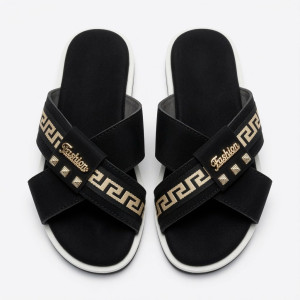 Mens Premium Cross Strap Fashion Slide Sandals